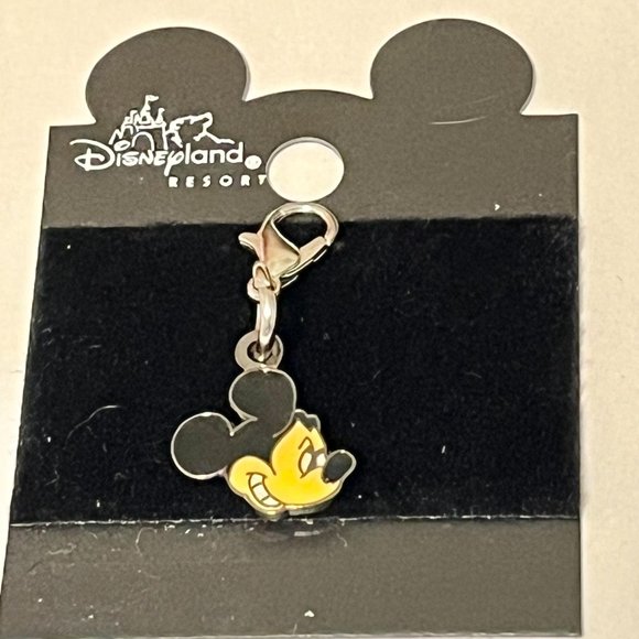 Vintage Mickey Mouse Clip Charm Bracelet Zipper Pull Backpack Purse Black Enamel - Picture 7 of 8